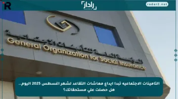 التأمينات الاجتماعية تبدأ إيداع معاشات التقاعد لشهر أغسطس 2025 اليوم.. هل حصلت على مستحقاتك؟